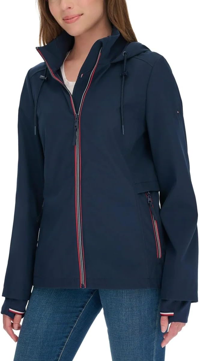 Tommy Hilfiger Women’s Lightweight Stand Collar Windbreaker Navy Color