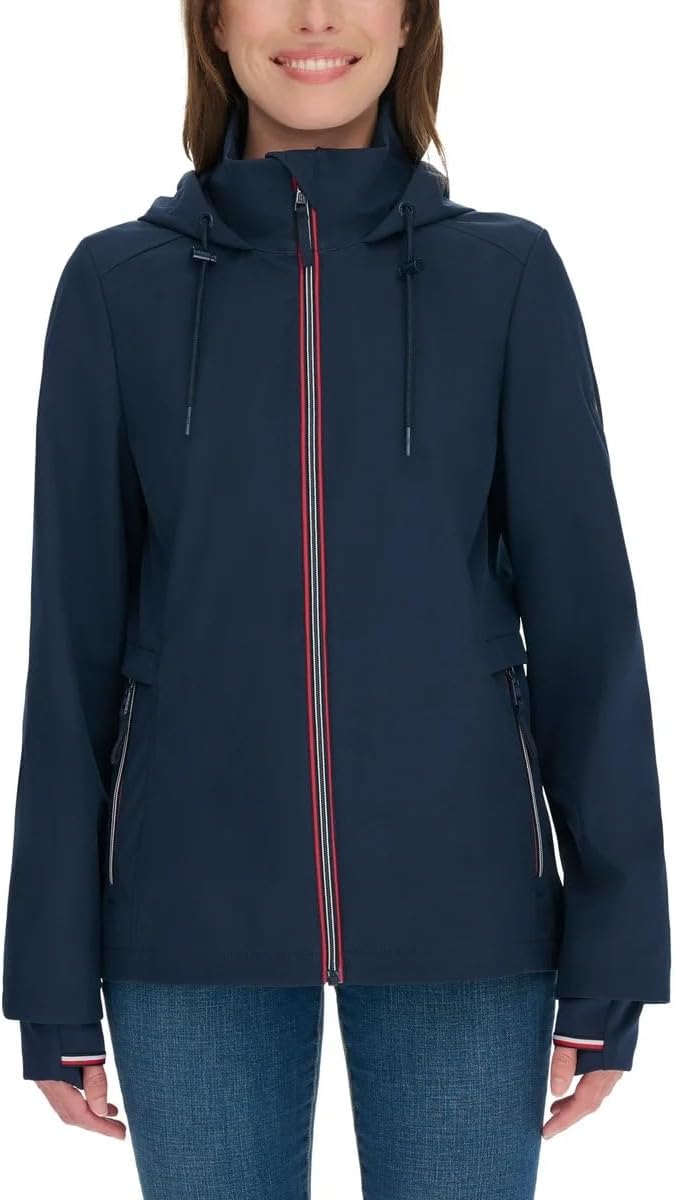 Tommy Hilfiger Women’s Lightweight Stand Collar Windbreaker Navy Color