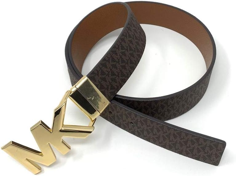 MICHAEL Michael Kors MK Signature Reversible Belt Monogram Logo Large, Brown