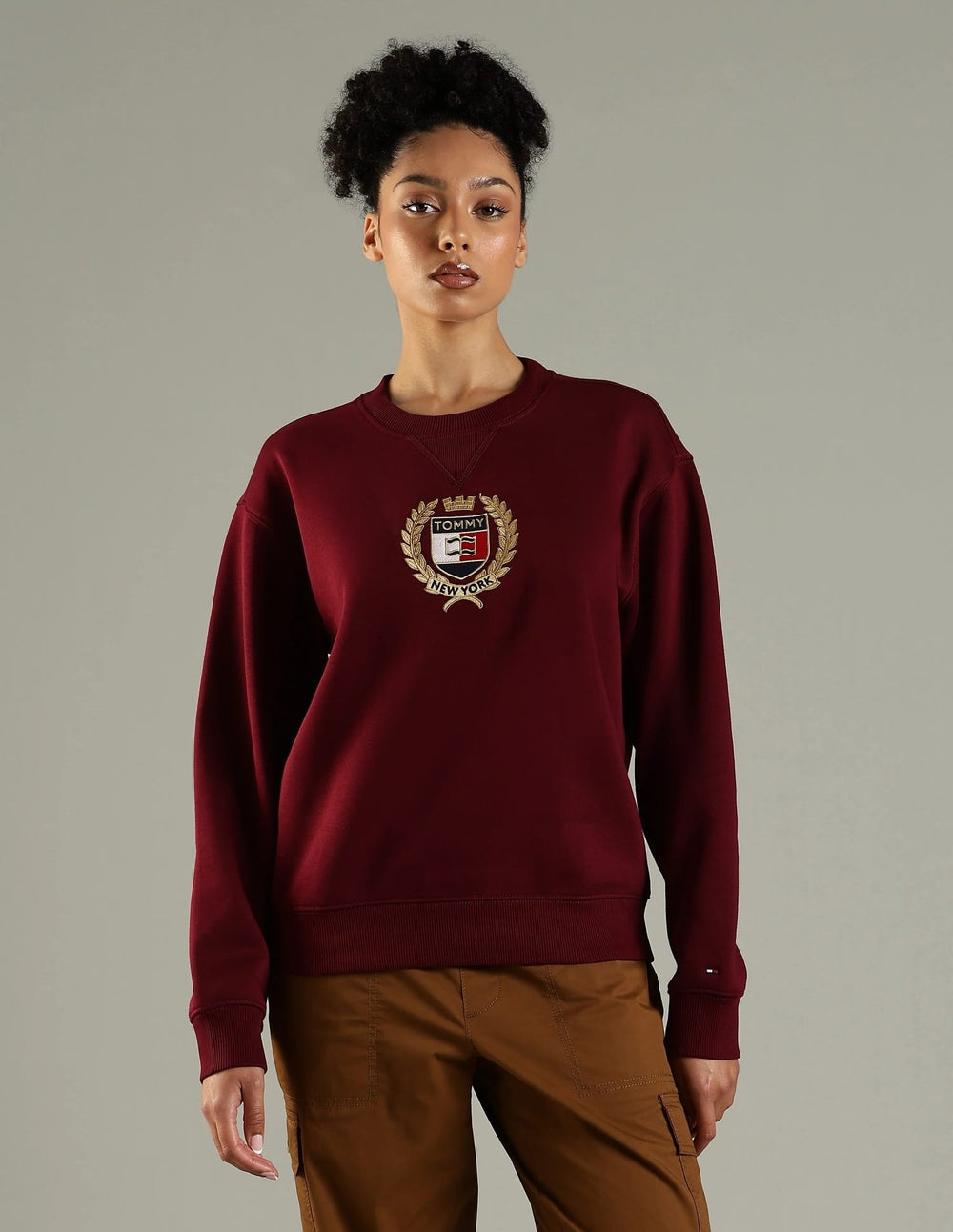 Tommy Hilfiger Women’s Crest Logo Fleece Sweatshirt