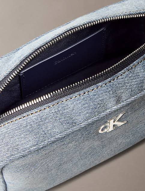 Calvin Klein Jeans denim double zip camera bag