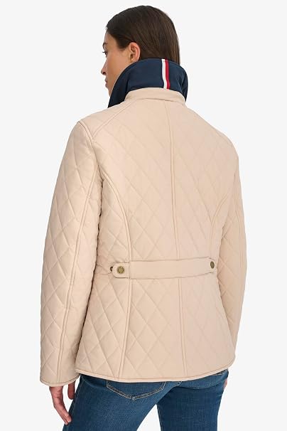 Tommy Hilfiger Womens Quilt Casual Barn Jacket Quilted Jacket