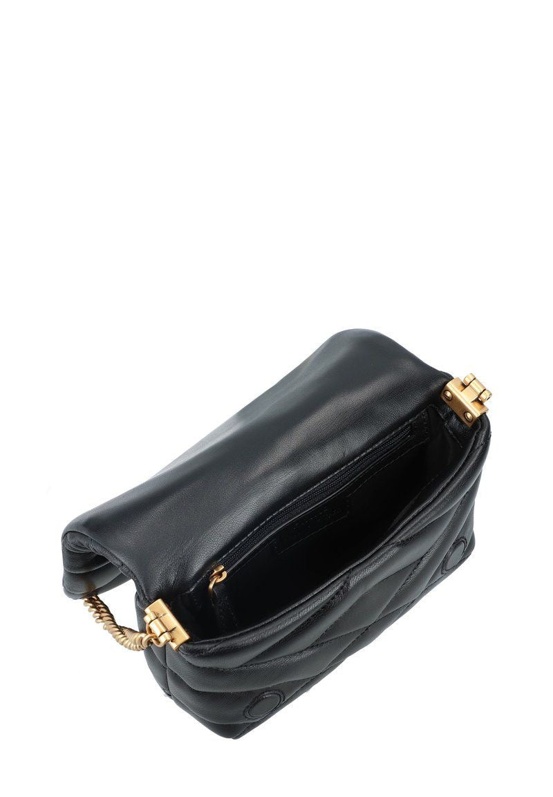 Pinko Love Click Puff Baby black sheepskin leather crossbody bag