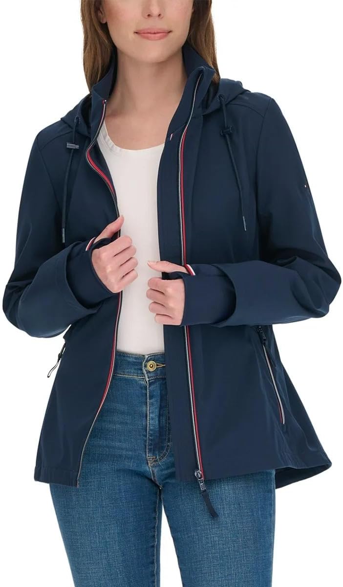 Tommy Hilfiger Women’s Lightweight Stand Collar Windbreaker Navy Color