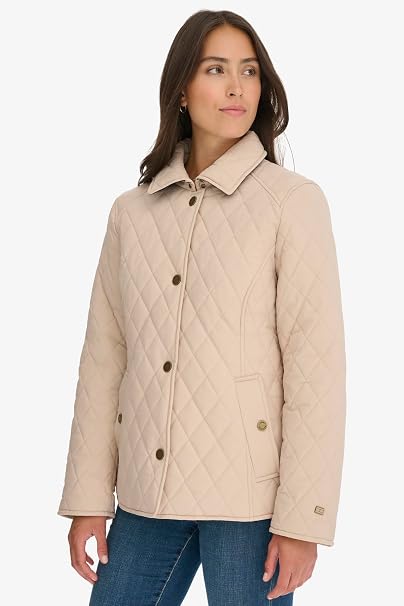 Tommy Hilfiger Womens Quilt Casual Barn Jacket Quilted Jacket