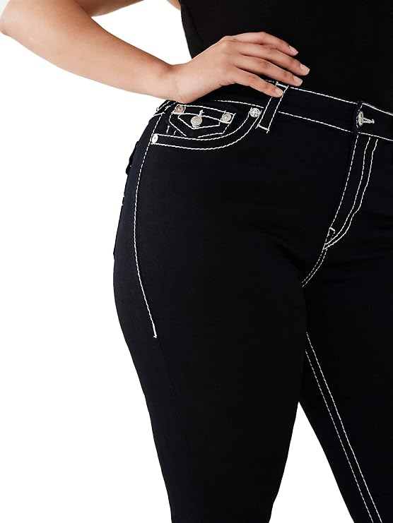 True Religion Women's Jennie Mid Rise Curvy Fit Skinny Ankle Jean, sample body rinse