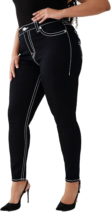 True Religion Women's Jennie Mid Rise Curvy Fit Skinny Ankle Jean, sample body rinse