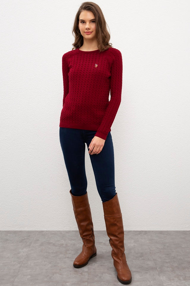Women Burgundy Sweater