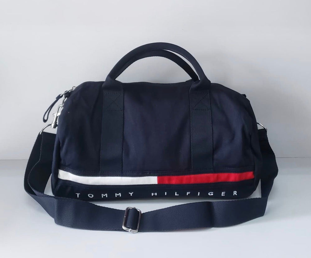 Tommy Hilfiger Flag Stripe Logo Duffle in Navy