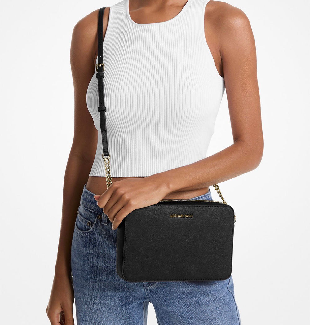 Jet Set Large Saffiano Leather Crossbody Bag