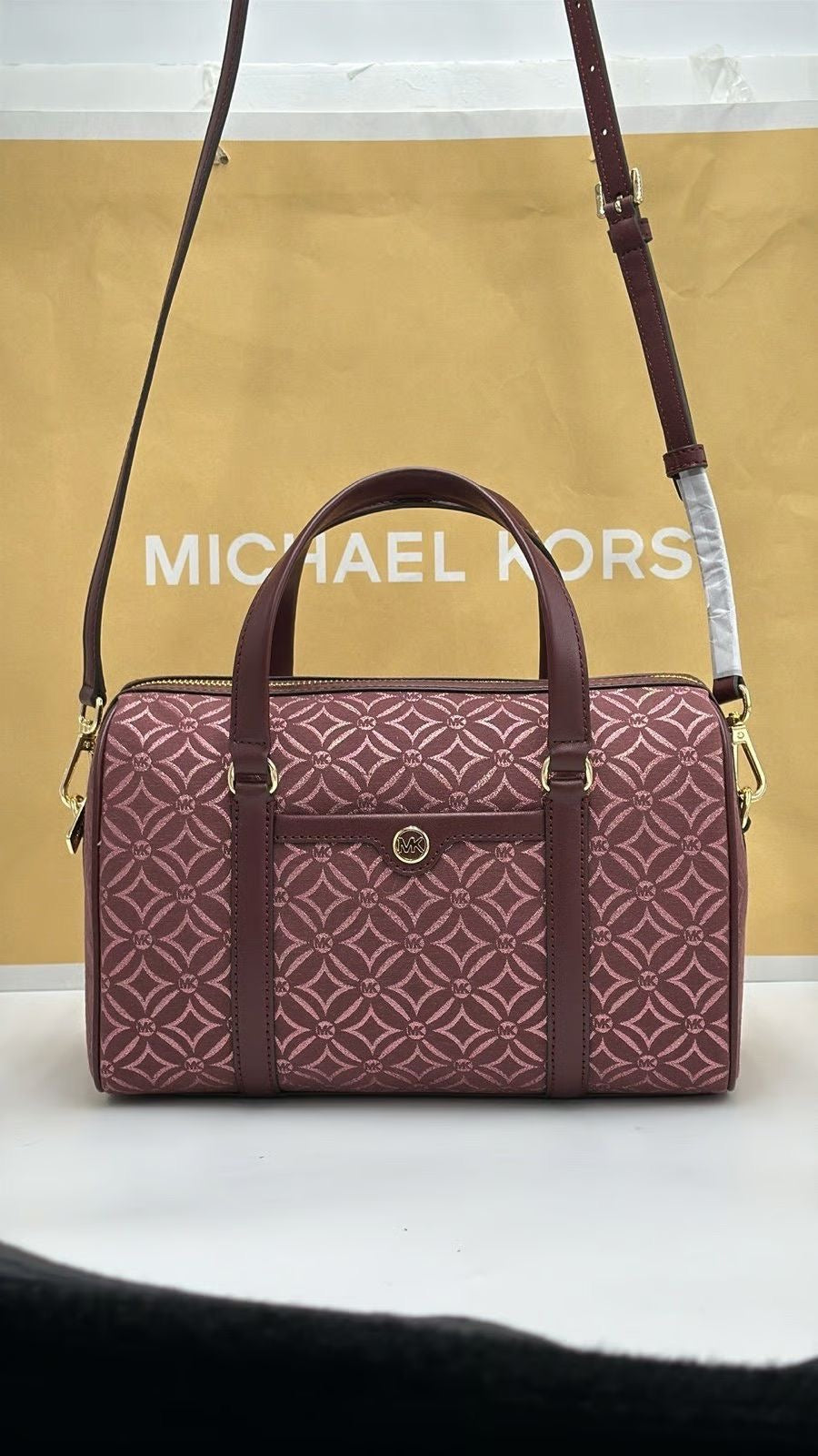 Jet Set Travel Medium Signature Logo Duffel Crossbody Bag