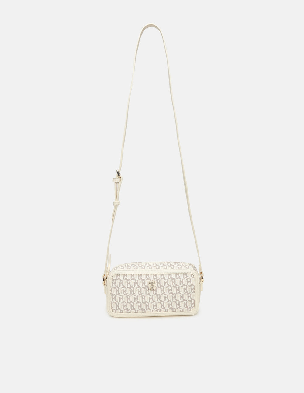 Tommy Hilfiger Logo Off-White Polyurethane Sling Bag