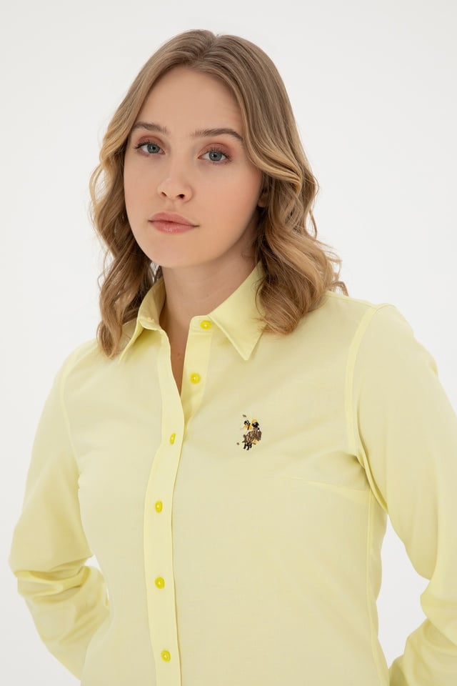 CLASSIC FIT COTTON OXFORD SHIRT - Button-down blouse - wicket yellow
