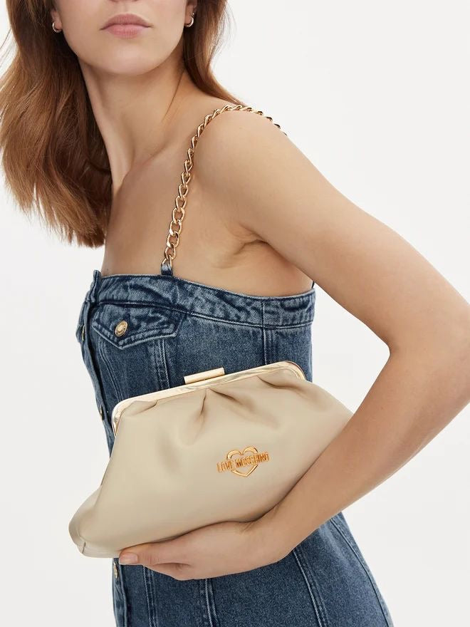 Love Moschino clutch bag in an ivory