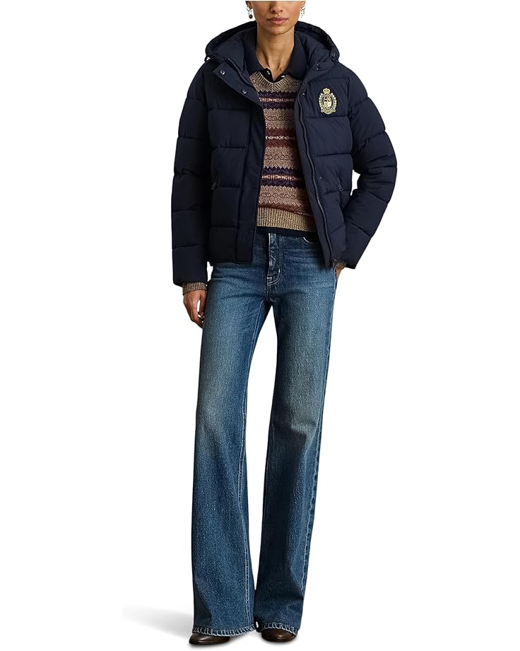 Ralph Lauren Womens Crested Short Puffer Poly Jacket