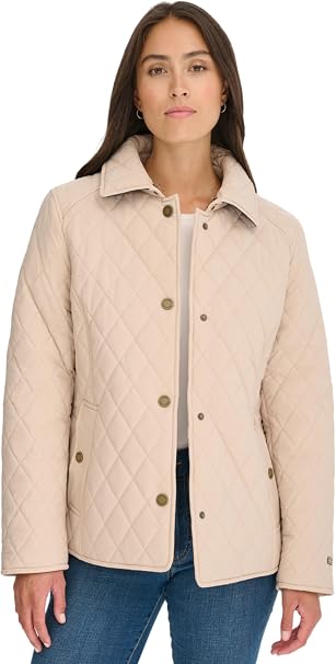 Tommy Hilfiger Womens Quilt Casual Barn Jacket Quilted Jacket
