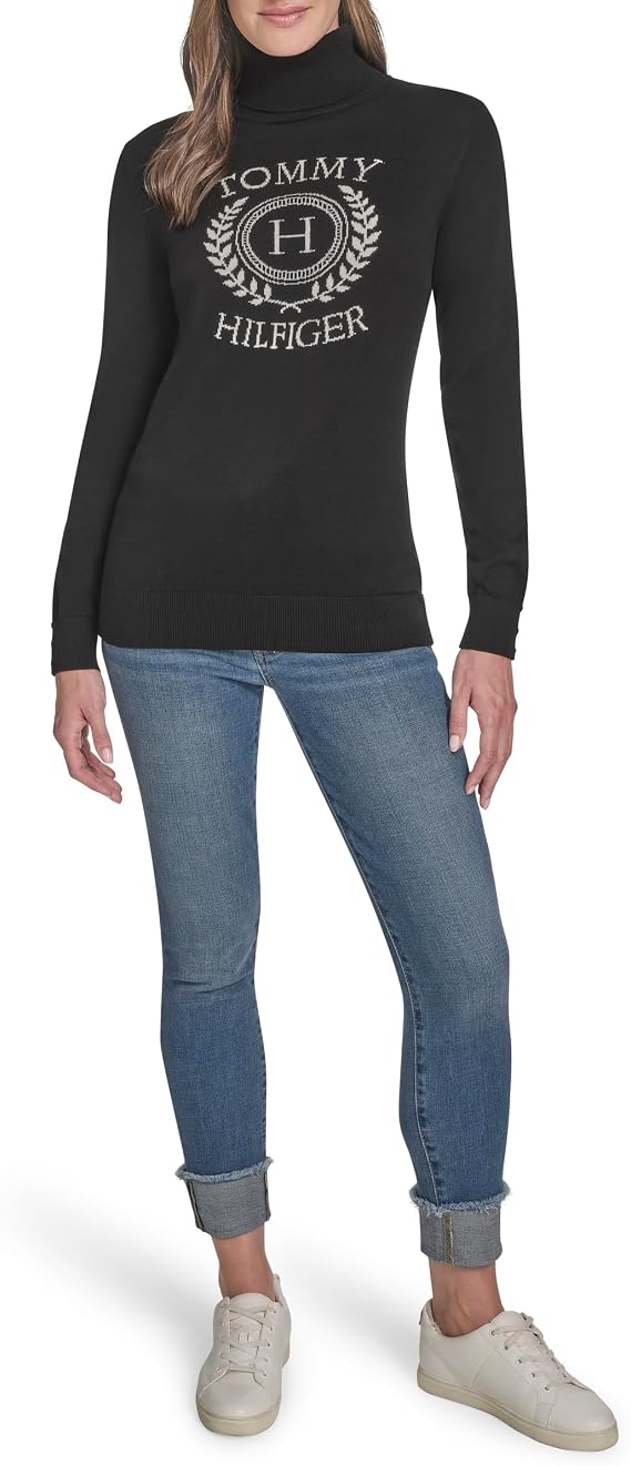 Tommy Hilfiger womens Long Sleeve Cotton Turtleneck Light Weight Sweater Sweater