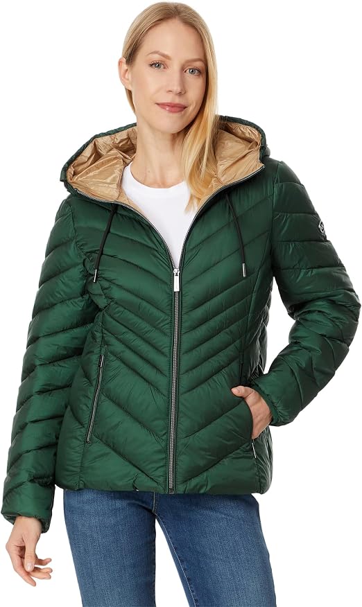 Michael Kors Women's Zip Front Chevron Packable