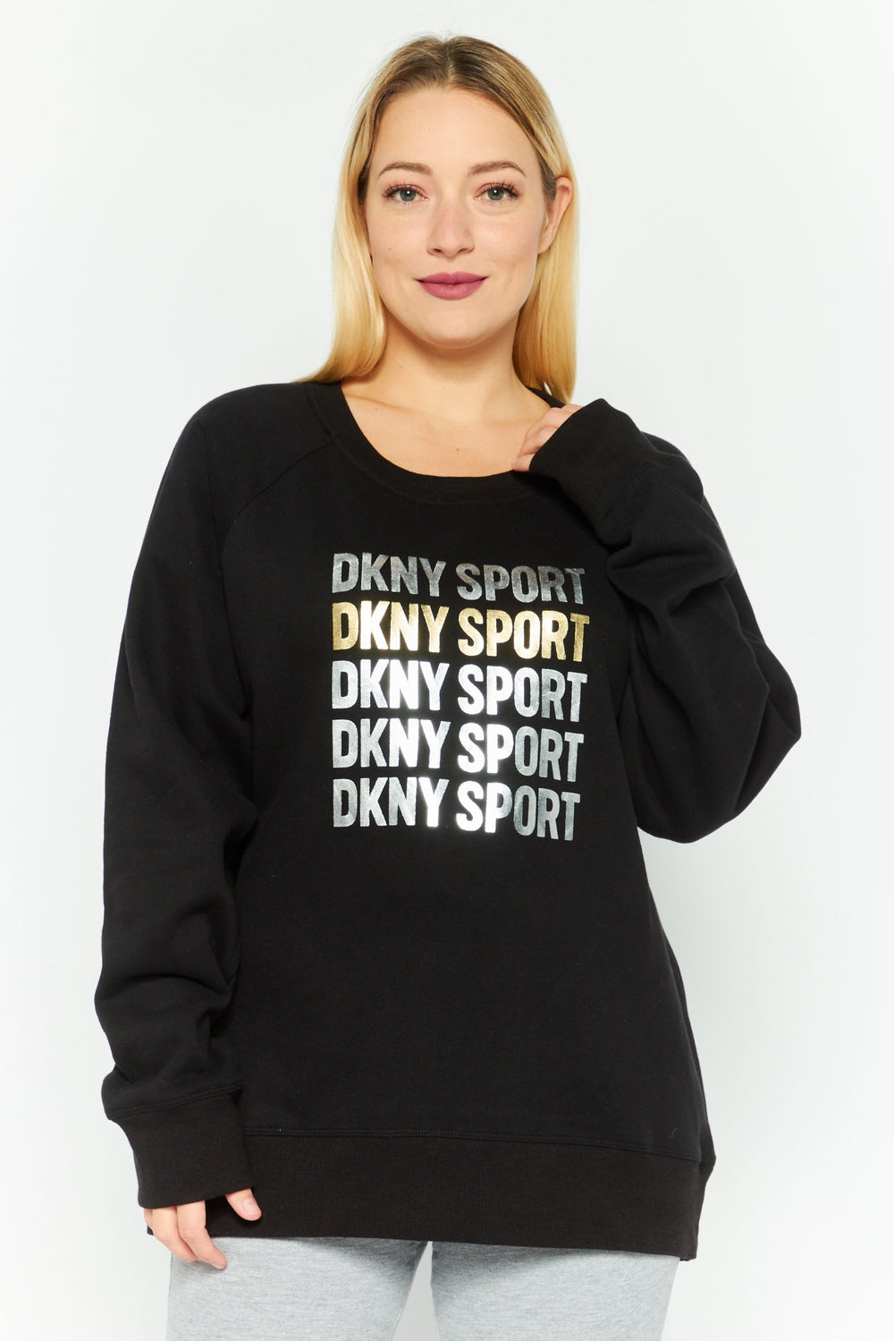 DKNY Sport Women Sportswear Fit Long Sleeves Outdoor Sweatshirt, Black