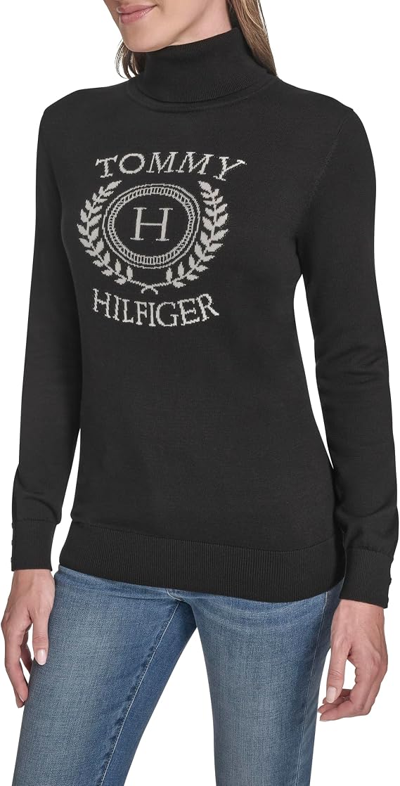 Tommy Hilfiger womens Long Sleeve Cotton Turtleneck Light Weight Sweater Sweater