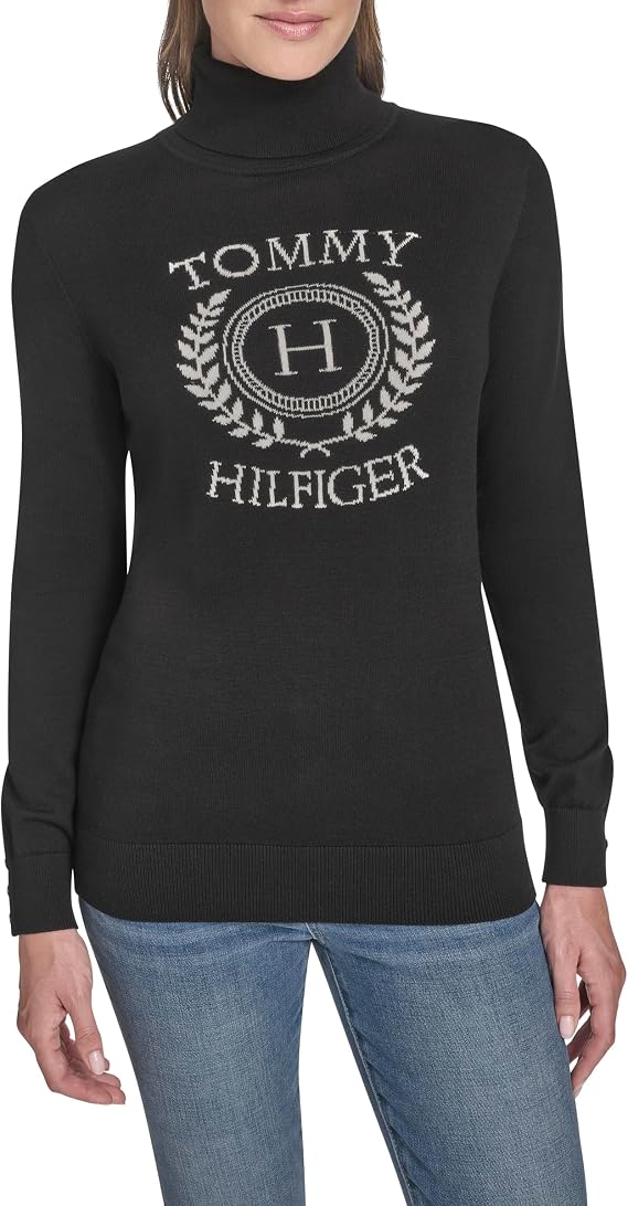 Tommy Hilfiger womens Long Sleeve Cotton Turtleneck Light Weight Sweater Sweater