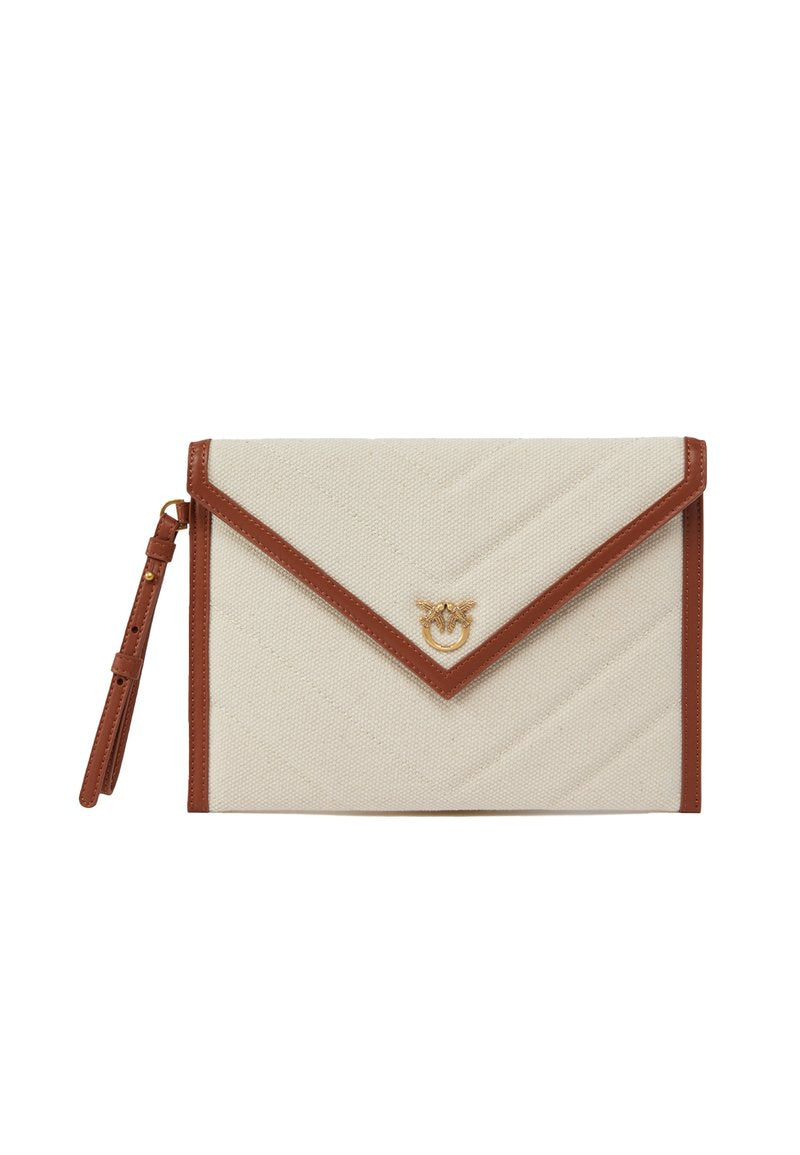 Pinko Women's Natural Flat Canvas Clutch Bag