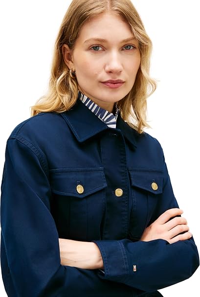 Tommy Hilfiger Women's Cotton Gold Button Field Jacket