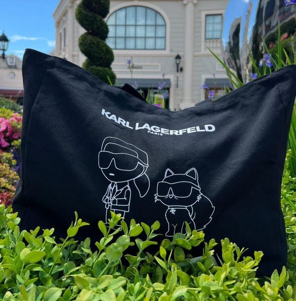 Karl Lagerfeld Konik canvas tote bag black