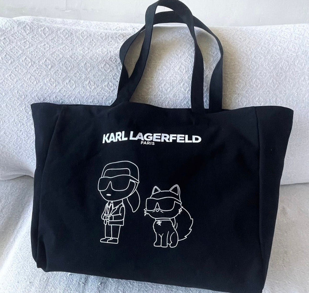 Karl Lagerfeld Konik canvas tote bag black