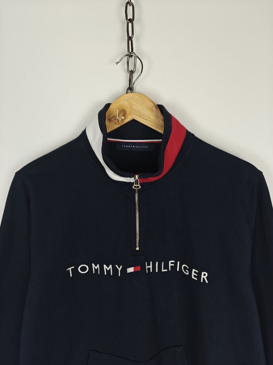 Logo Mock Turtleneck Half-Zip Sweatshirt