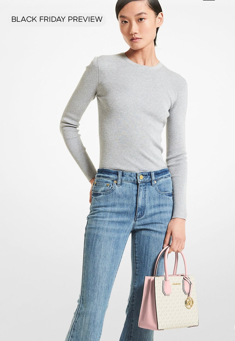 Mercer Medium Logo and Leather Accordion Crossbody Bag