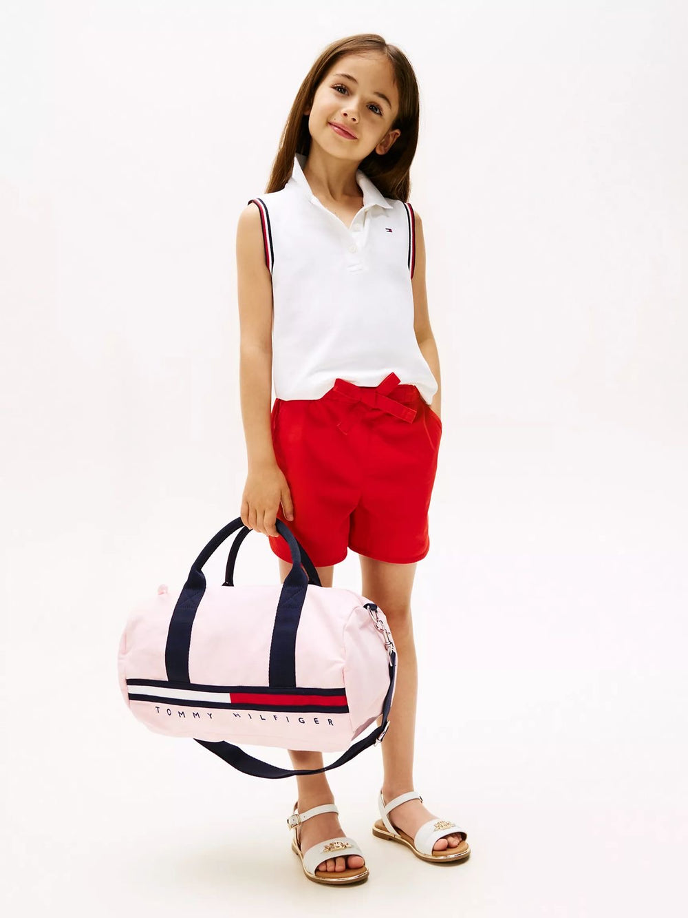 Tommy Hilfiger Flag Stripe Logo Duffle in Rose
