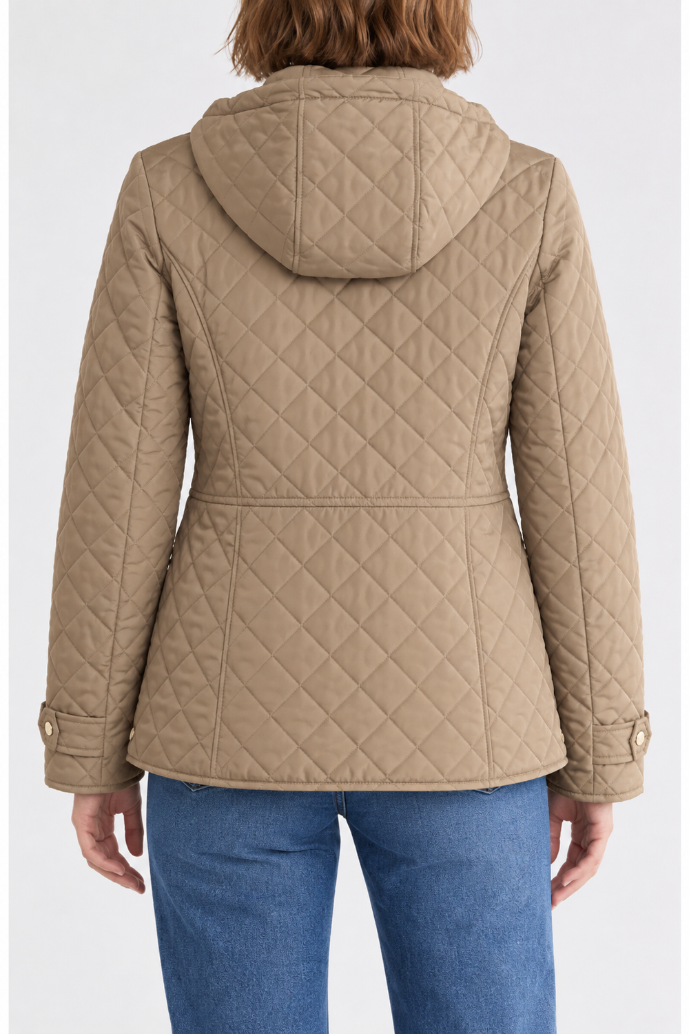 Faux-Leather-Trim Crest-Patch Jacket