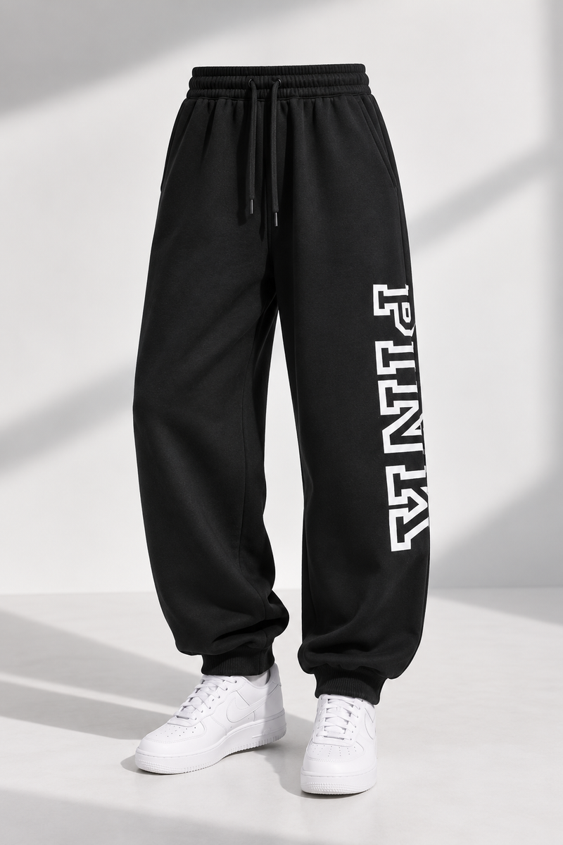 PINK Black Logo Sweatpants - Meduim