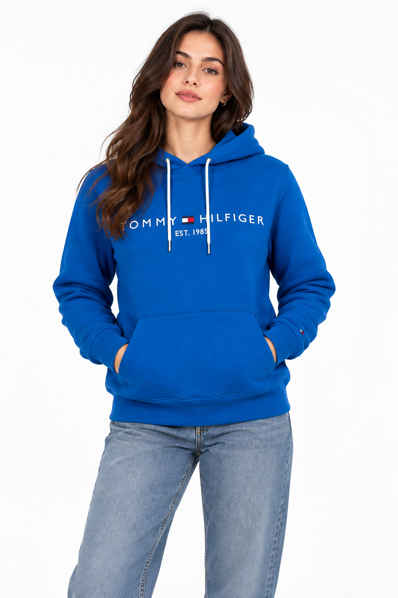 Tommy Hilfiger Flag-Logo Drawstring Hoodie