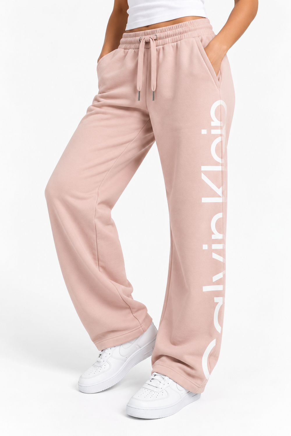 Calvin Klein Pink Logo Sweatpants - Large