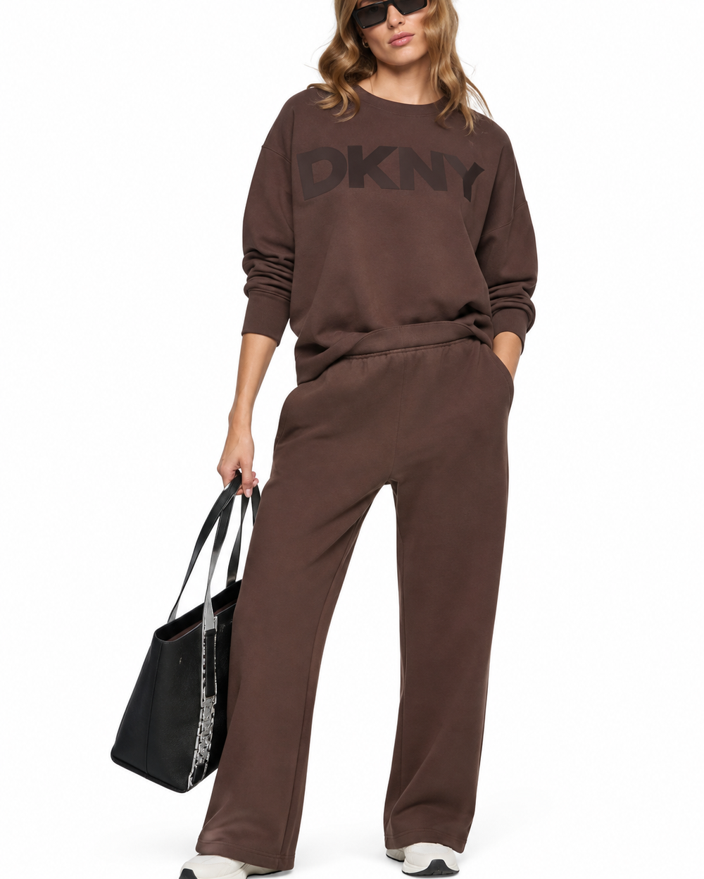 DKNY Women's Relaxed Lounge Pants / Sweatpants (Dark Brown)