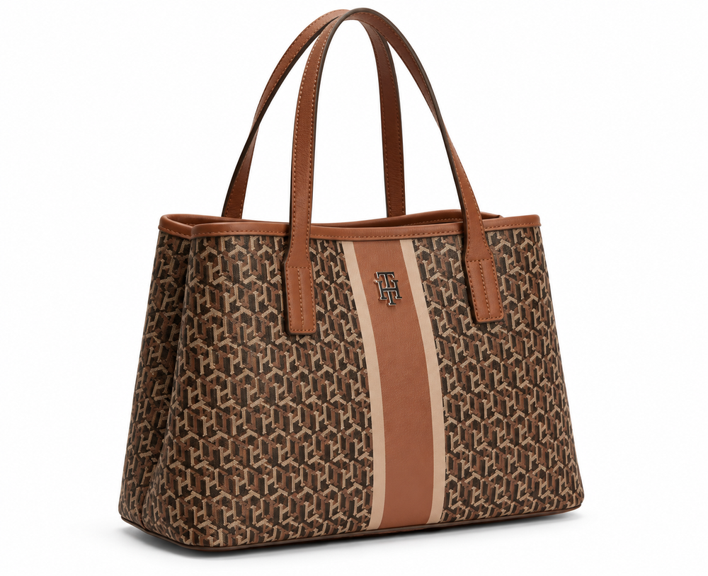 Monogram Signature Stripe Tote Bag