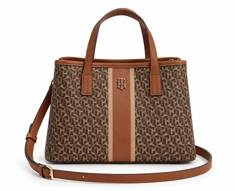 Monogram Signature Stripe Tote Bag