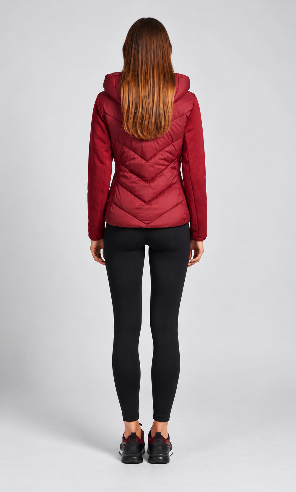 DKNY Women's Hooded Puffer Jacket Scuba Sleeves