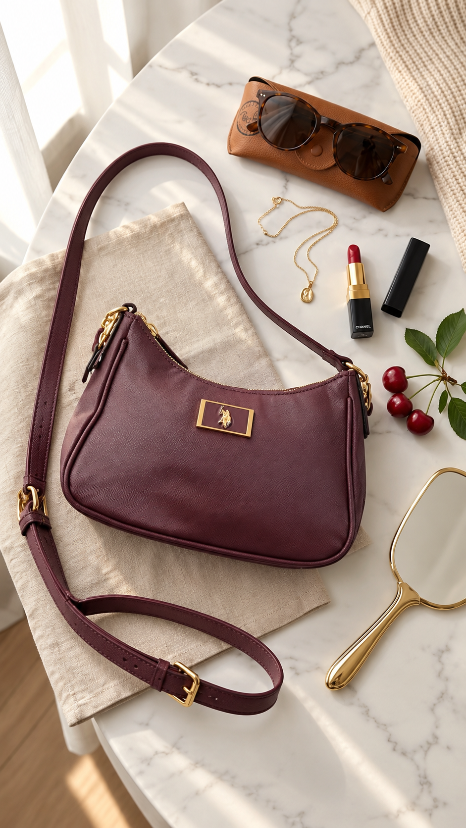 U.S. Polo Assn. Burgundy Crossbody Bag