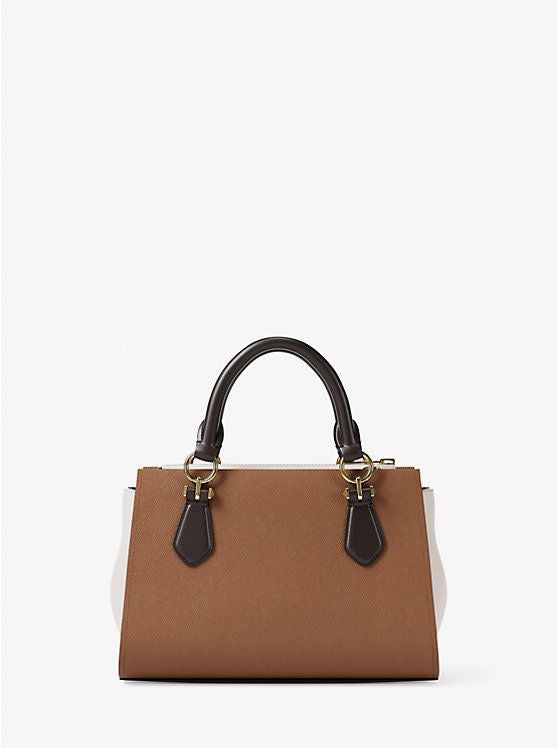 Marilyn Small Color-Block Saffiano Leather Messenger Bag