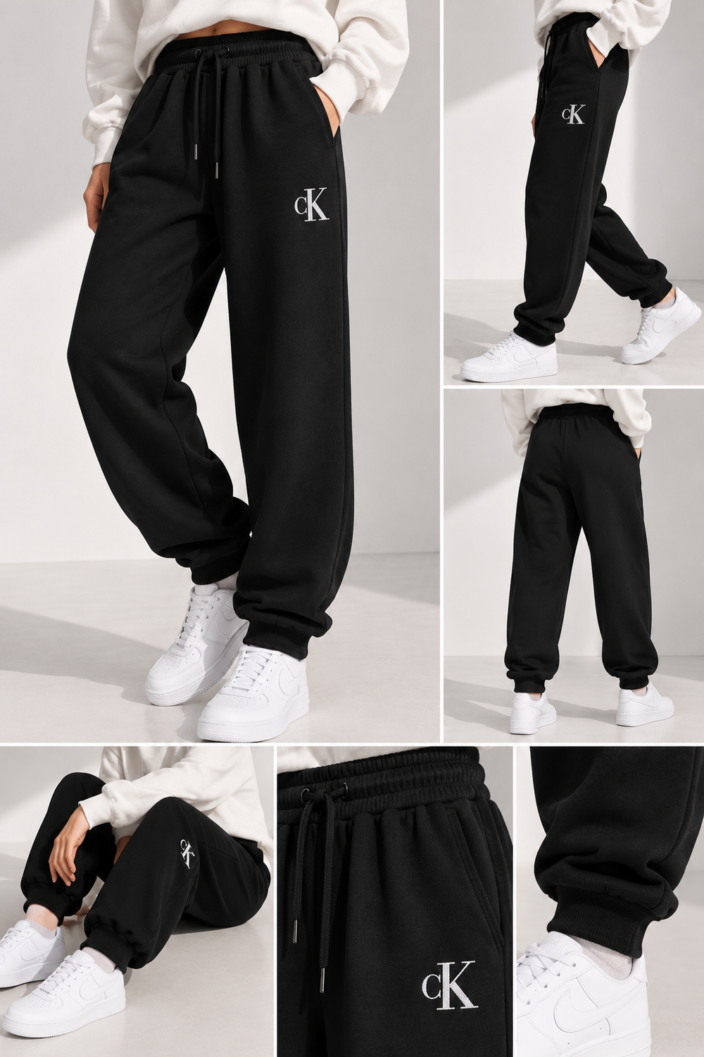 Calvin Klein Grey Logo Sweatpants - Large
