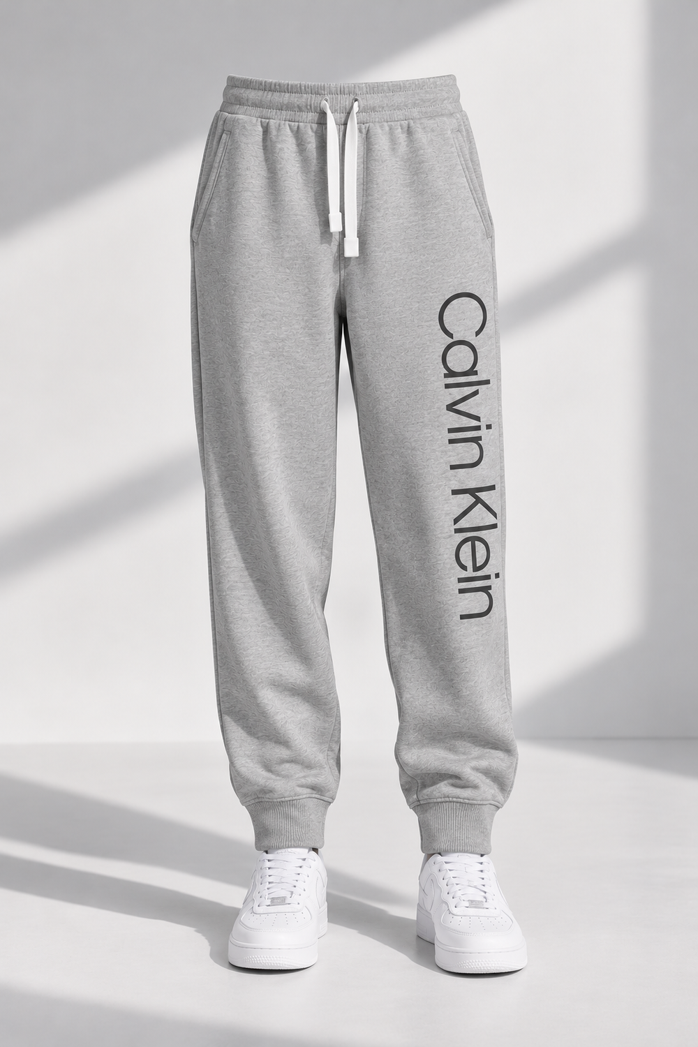 Calvin Klein Grey Logo Sweatpants - Large