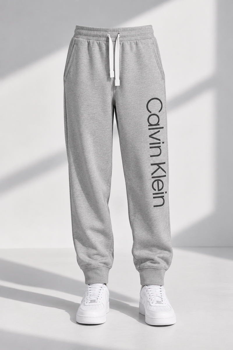 Calvin Klein Grey Logo Sweatpants - Large