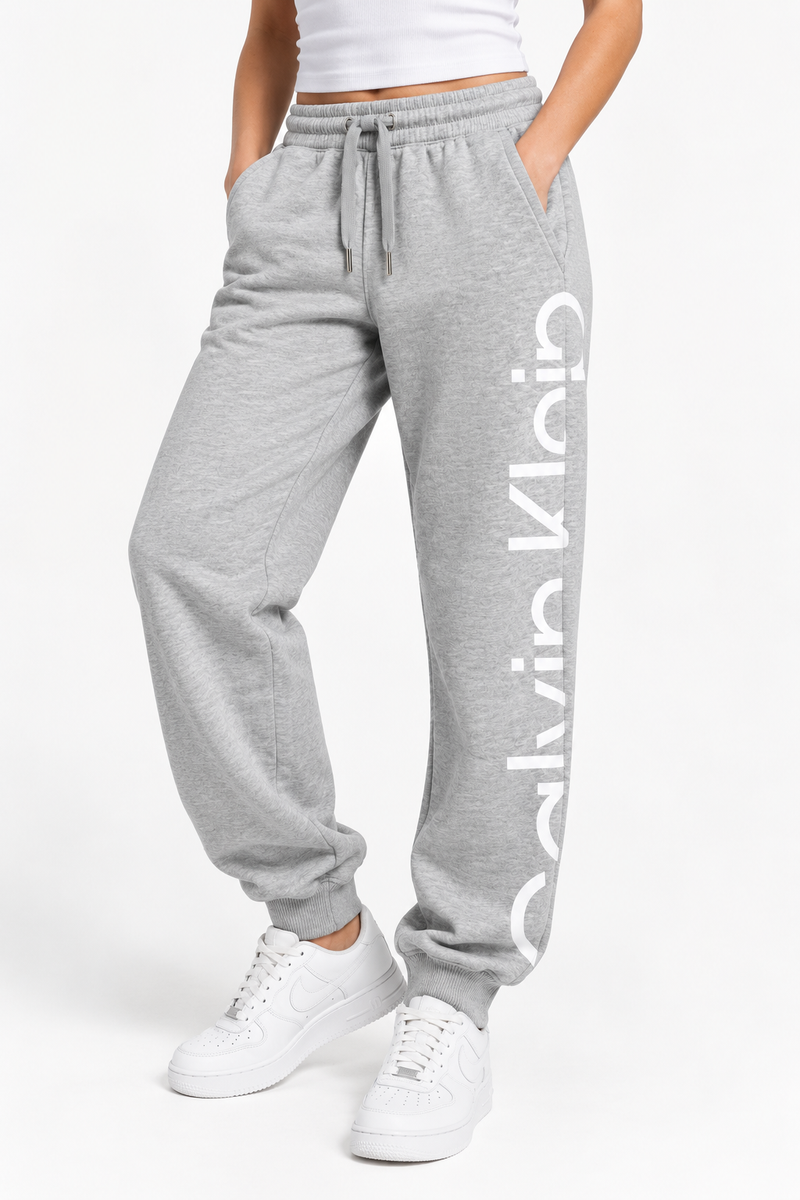 Calvin Klein Grey Logo Sweatpants - Large