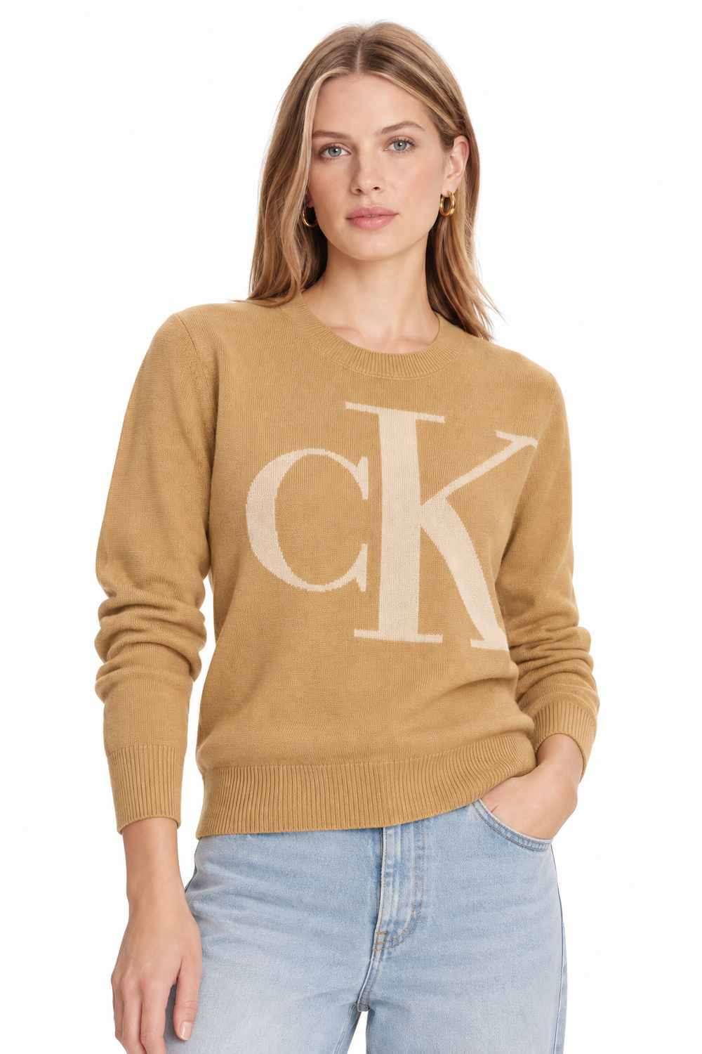 BNWT Calvin Klein Women's Size S Knit Jumper Brown