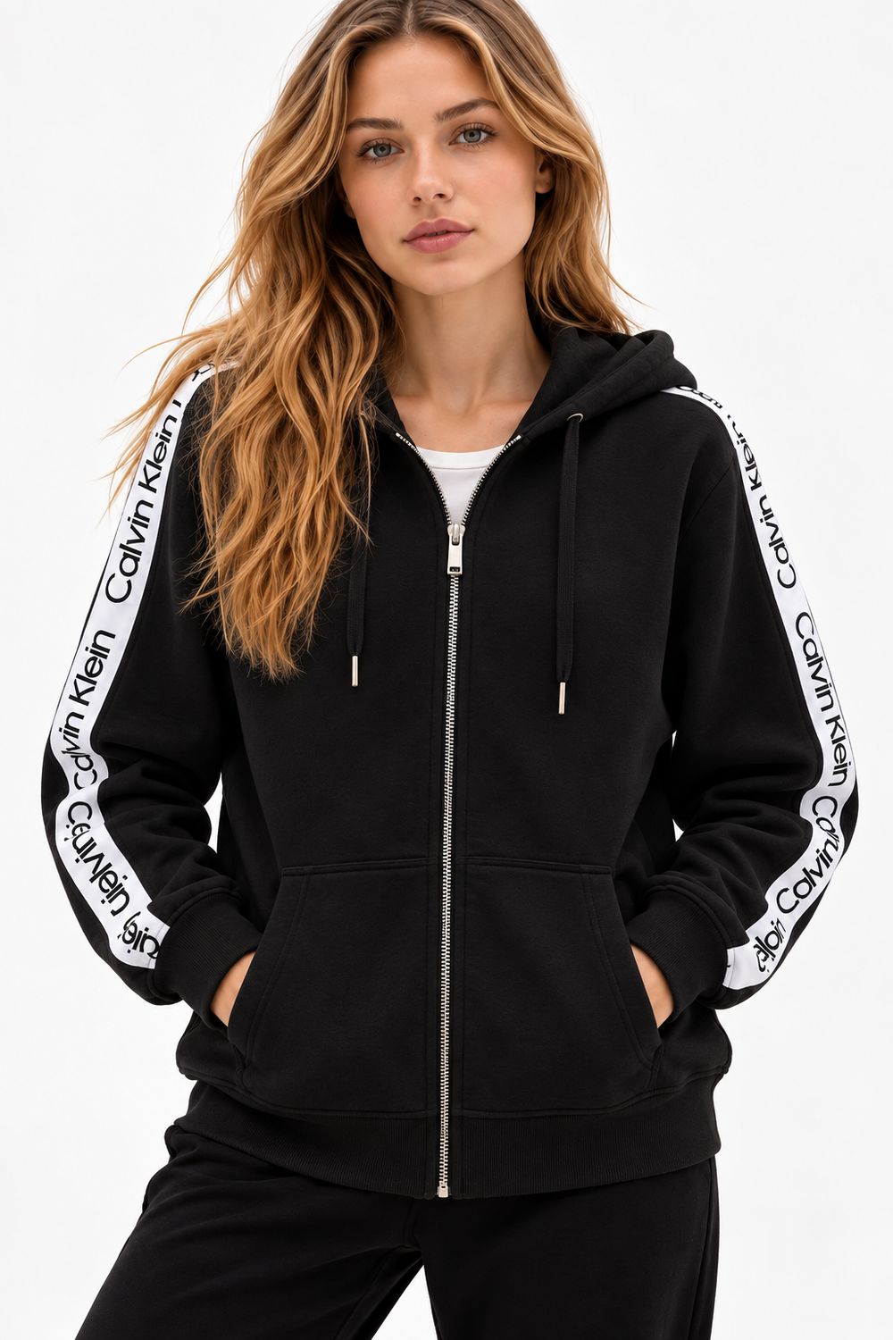 Calvin Klein Performance Logo Tape Full-Zip Hoodie