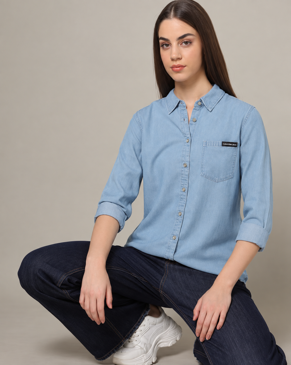 Calvin Klein  Regular Fit Shirt with Placement Logo