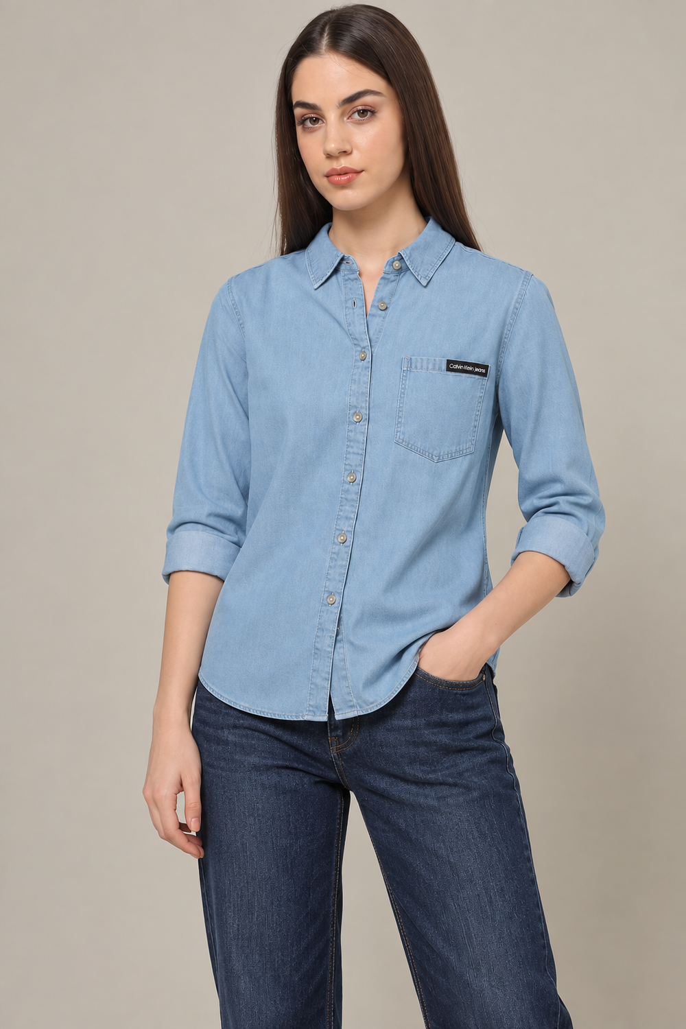 Calvin Klein  Regular Fit Shirt with Placement Logo